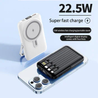 50000mAh Magnetic Power Bank PD 30W 20W Spare Battery External Wireless Fast Charge for Xiaomi 14 Samsung S24 Powerbank New