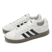 【adidas 愛迪達】休閒鞋 Grand Court Base 00s 男鞋 米白 黑 焦糖底 復古 愛迪達(JR7111)