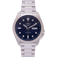 SEIKO  5號機械sport系列4R36不鏽鋼錶帶款手錶(SRPE53K1)-藍面x銀色/40mm