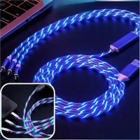 Kabel Charger 3in1 LED Marquee, Fast Charging, Tahan Lama, Kompatibel untuk Semua Smartphone Android