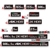 144hz screen sticker 240hz 4K 2K 1ms G-SYNC notebook desktop monitor sticker