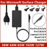 44W 65W 102W Power Adapter For Microsoft Surface Pro4/5/6/7/8/9 Laptop1/2/3/4 Go Book1/2/3 1625 1800 1706 1796 1798 1932 Charger