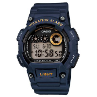 CASIO 超亮LED強悍震動數位運動錶(W-735H-2A)-藍/47mm