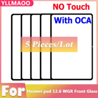5 PCS For Huawei MatePad Pro 12.6 2021 WGR-W09 WGR-W19 WGR-AN19 Front Touch Screen Glass Cover Lens Panel New Glass + OCA