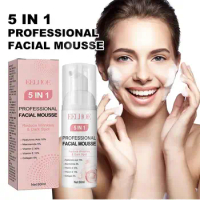 60ml Facial Foaming Cleanser Deeply Cleansing Oil Control Foam Cleanser Skin Moisturizing Wash Face Removal Care Blackhead Q1D6