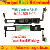 16GB 32GB 64GB For iPad Mini 2 Motherboard Original Unlocked WIFI/WIFI + 3G Version Free iCloud Plate With IOS System Mainboard
