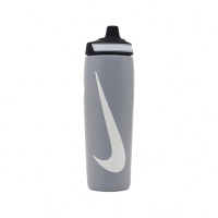 Nike 水壺 Refuel Water Bottle 24 oz 灰 白 可擠壓 單車 運動水壺 N100766608-624