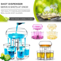 6 Shot Acrylic Liquor Dispenser Shot, Glass Dispenser for Home Bar Party Drinking Supplies, Alcohol Drink Shots Dispenser Holder