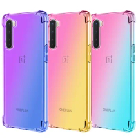 for Oneplus Nord N100 N200 CE 3 Lite Transparent Gradient Airbag Corners Shockproof Case for One Plus 9 Pro 8 7T 11 N30 Bumper