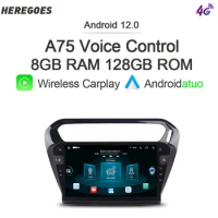 Carplay 10.1" Android 12 Car Radio Navi GPS 720P 8G+128GB Stereo 4G LTE Wifi For Peugeot 301 Citroen Elysee 2013-2018 2019 2020