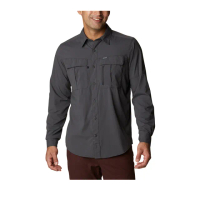 【Columbia 哥倫比亞 官方旗艦】男款- UPF40超防潑長袖襯衫-黑色(UAE97430BK / 2023年春夏)