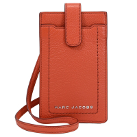 MARC JACOBS 金屬LOGO釦式斜背卡片手機包(橘)