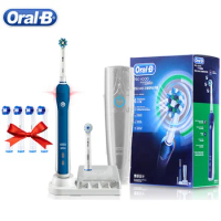 Oral B 3D Smart Electric Toothbrush Pro4000 Pressure Sensor Timer Long Lasting Battery Tooth Brush 4 Gift Replacement Brush Head