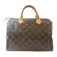 【二手名牌BRAND OFF】LOUIS VUITTON LV 路易威登 棕色 原花 PVC塗層帆布 Speedy30 手提包 M41526