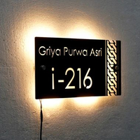 Nomor Rumah Nyala Backlight Led 2 Layer landscape 25x40