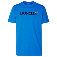 【MONCLER】男款 胸前文字&amp;品牌LOGO 短袖T恤-藍色(M號、XL號)