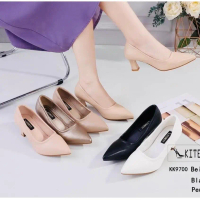 ใหม่ รองเท้าคัทชู ส้นสูง 2.2นิ้ว หรือ 6 Cm หัวแหลม  แบรนด์ Kitepretty  K9700 ส่งทุกวัน