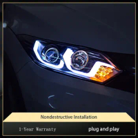 Car Lights For Honda Vezel 2015 2016 2017 2018 Headlight Assembly Upgrade Bifocal Lens Xenon Turn Signal Lamp Accessories