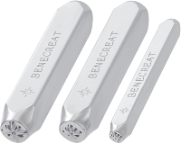 BENECREAT 3 Pcs Twinkle Star Design Metal Stamp Set 3/5/7mm Metal Stamps for Leather Wood Clay Punch