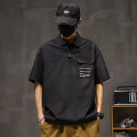 Summer retro Japanese-style T-shirt, new comfortable and versatile polo shirt with a collar, stylish