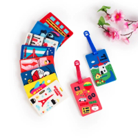 HH  Name Tag Gantungan Koper Motif Lucu Bahan Silikon ID Address Travel Penanda Koper Motif Kartun N