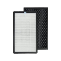 【PUREBURG】適用TOSHIBA東芝等離子智能空氣清淨機CAF-W116XTW 副廠HEPA二合一濾網組(2入完整更換)