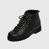 MND Garcia - Sepatu Boots Tinggi Kulit Asli Pria 41 Hitam