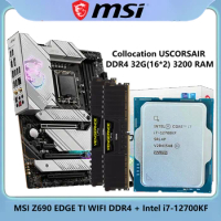 Intel i7-12700KF CPU + MSI MPG Z690 EDGE TI WIFI DDR4 + USCORSAIR DDR4 32G(16*2) 3200 RAM LGA 1700 PC Gaming Motherboard