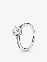 Pandora Crown sterling silver ring with clear cubic zirconia