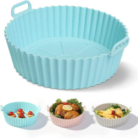 1 Piece Air Fryer Baking Tray, Reusable Bowl Baking Non-Stick Mat, High Temperature Resistant Washab