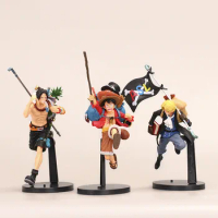 3Style Anime One Piece Monkey D. Luffy Sabo Ace PVC Action Figure Collectible Model Doll Kids Toys