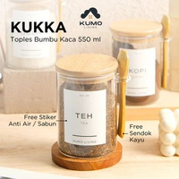 Kumo Living Kukka Tempat Bumbu Dapur Wadah Kaca 550ml Tepung Beras