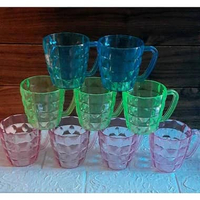 Gelas Mika Bola Kristal Warna Warni-Mug Warna Warni-Gelas Mika Cantik