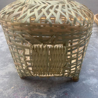 手工竹編織雞籠頭層竹青大號竹制可裝家禽鴨鵝籠家用裝雞的竹籠子