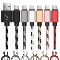 10pcs 2m 6FT Micro USB Cable for Xiaomi Redmi Note 5 Pro 4 Reversible Micro USB Charger Data Cable for Samsung S7 Mobile Phone