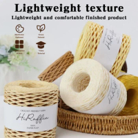 1 Roll Raffia Paper Yarn Cuttable Gift Decorative Packing String For Crocheting