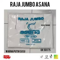 Kantong Plastik kresek Putih Asana raja jumbo 50 Kresek tebal putih susu uk 50x75 cm | kresek jumbo 
