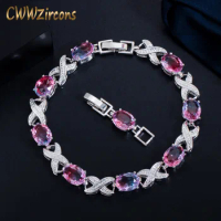 CWWZircons Mystical Beautiful Rainbow CZ Crystal Bracelets Bangle for Women Fashion Brand Fine Jewelry Accessories Gift CB245