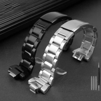 Solid stainless steel watch strap for Casio watch G-SHOCK steel heart GST-B400 series watchband belt male bracelet