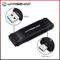 WANSENDA TYPE-C USB 3.0 Flash drive 512GB 256GB 128GB 64GB 32GB 16GB Pen Drive for Type-c/PC External Storage USB Memory Stick