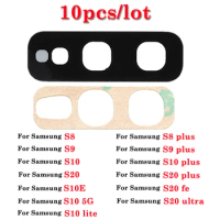 10sets 100% new For Samsung Galaxy S8 S9 S10 S10 5G S10E S10 lite plus S20 Utra plus S20 FE Back Camera Glass Lens