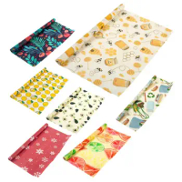 New Beeswax Wrap Eco Friendly Kitchen Wrap Replacement Organic Natural Bees Wax Reusable Mixed Pattern Beeswax Food Wraps