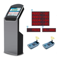 17''/21'' customized android windows touch screen stand kiosk ticket dispenser printer wireless queue management system