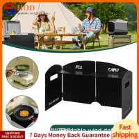 [เก็บเงินปลายทาง] 【Outdoor】Folding Gas Stove Windproof Screen with Storage Layer Outdoor Gas Stove W