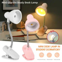 Mini Book Light Reading Light Mini Clip-On Study Desk Lamp Battery Powered Flexible Bedside Table Lamp Lighting Lamps LED