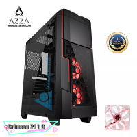AZZA Mid Tower Temped Glass Gaming Case Crimson 211G – Black As the Picture
