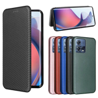 Carbon Fiber For Motorola Edge 30 Ultra Edge 30 Neo Moto Edge 30 Fusion Case Magnetic Flip Book Stand Card Wallet Leather Cover