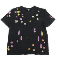 CHANEL 香奈兒【激安價】 黑色 棉 短袖 上衣 毛衣 T-Shirt 36 【二手名牌BRAND OFF】