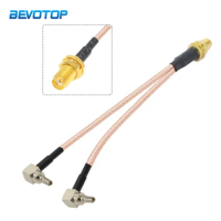 3G 4G Antenna SMA Female to Dual CRC9/SMA/TS9 Connector Y Type Splitter Combiner RF Coaxial Pigtail Cable for 3G 4G Modem Router