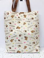【震撼精品百貨】Rilakkuma San-X 拉拉熊懶懶熊 帆布袋子 花朵滿版#83132 震撼日式精品百貨
